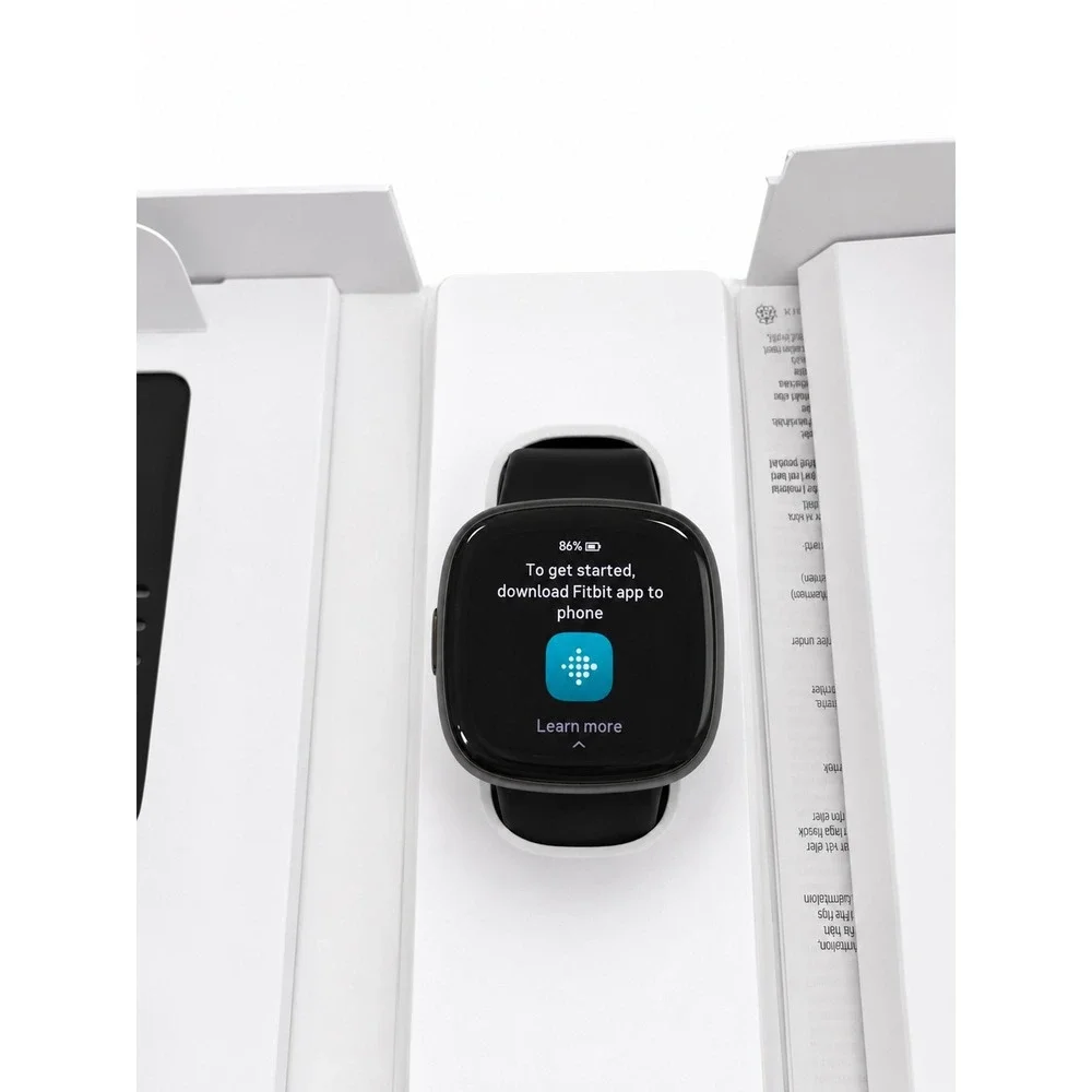 Fitbit Versa 4 Fitness Smartwatch Black Graphite FB523 Open Box